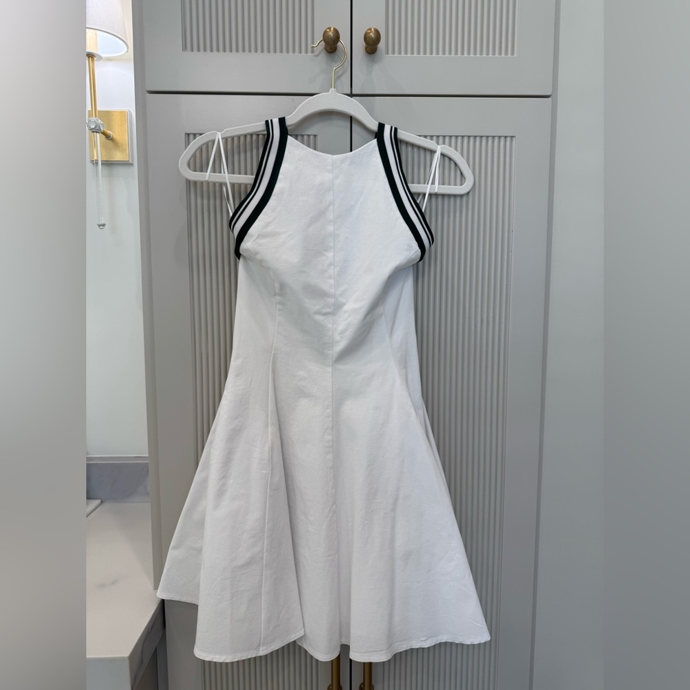 White Zara Sleeveless Dress with Green Straps